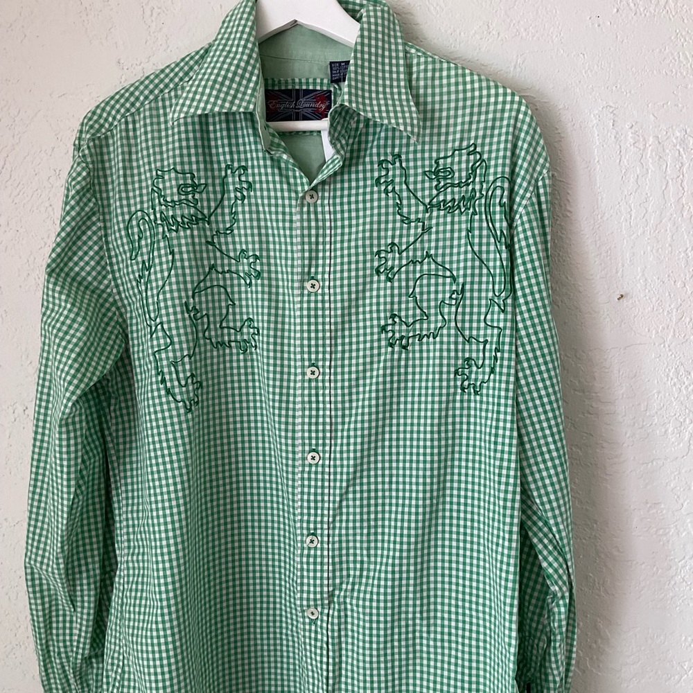 English Laundry Green Plaid shirt